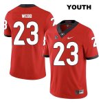 Youth Georgia Bulldogs NCAA #23 Mark Webb Nike Stitched Red Legend Authentic College Football Jersey GTW1754TJ